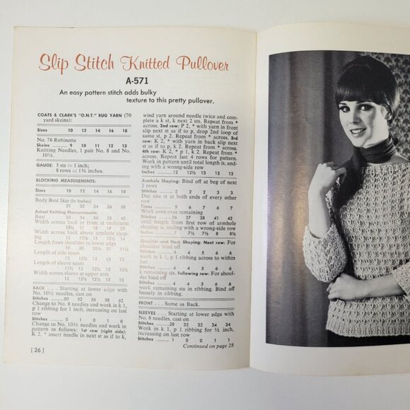 Coats Clarks Book 161 Rug Yarn Quickies Crochet Knit Vintage 1960s Mid Century - Picture 6 of 7